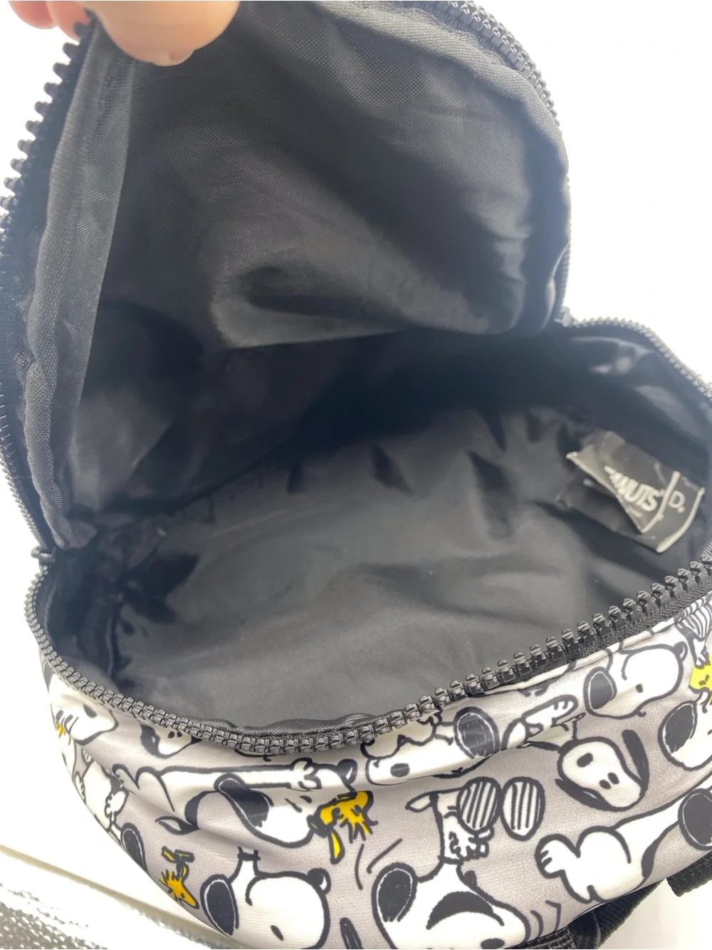 Peanuts Gray Mini Backpack with Black Trim and Yellow Woodstock Accents